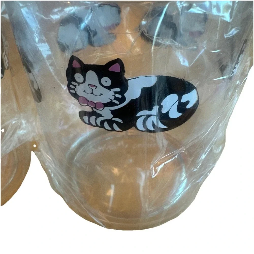 Vintage Inflatable (2) Cat Kitten Floating Pool Glass Caddy Drink Holder NEW NOS